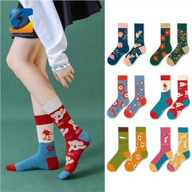 Damenmode Mismatch Design Socken