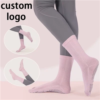 Hochwertige, individuelle Yoga-Pilates-Socken aus massiver Baumwolle mit fünf Zehen
